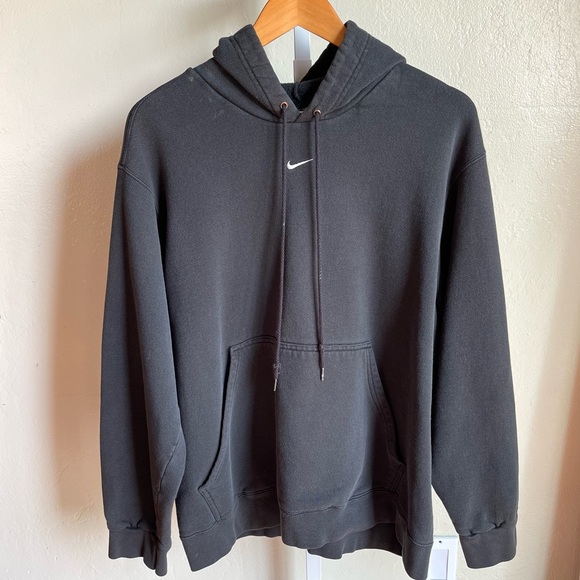 Nike Other - Vintage Nike Center Swoosh Black & White Sweatshirt Hoodie Size Large